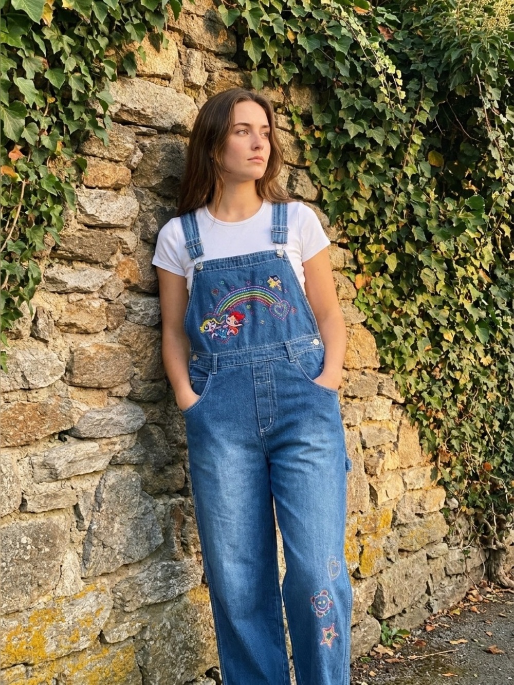 Powerpuff Girls 2002 brand new overalls embroidered and vintage.